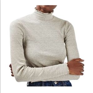 Top Shop ✨ Lettuce Edge Mock Neck Crop Top